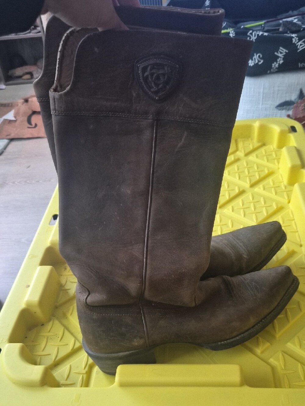 Ariat Women's Tall Brown Leather Western Boots - Picture 2 of 6
